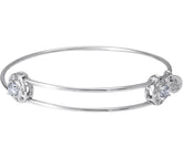 "April Birthstone" Sterling Silver Bangle Charm Bracelet